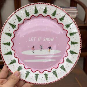 Pink Ceramic Plate Dish DInnerware